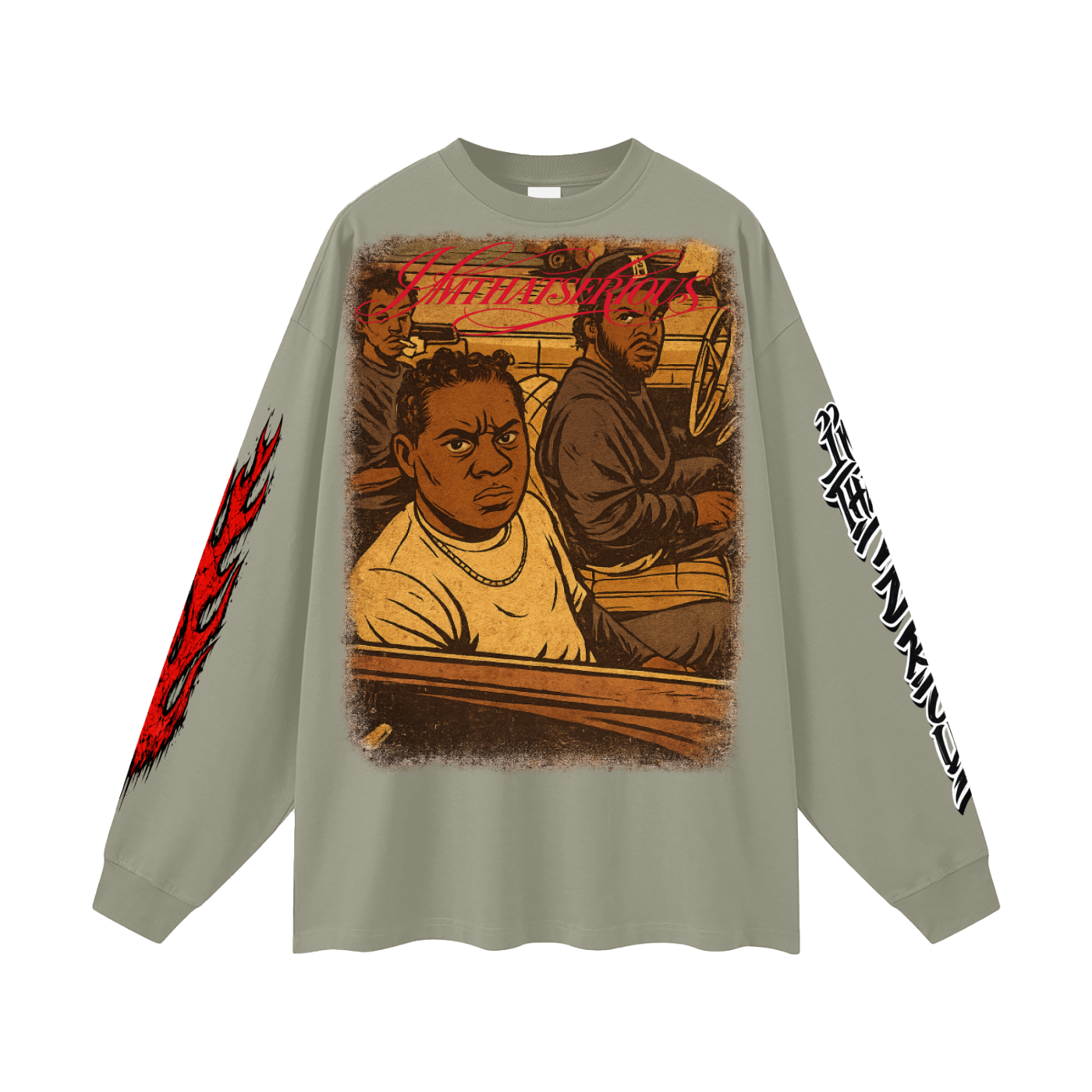 Oversized Long Sleeve T-Shirt,Boyz N the Hood,Boyz N the Hood Men,Boyz N the Hood Men T-Shirt,IMTHATSERIOUS,Men,Men Long Sleeve T-Shirt