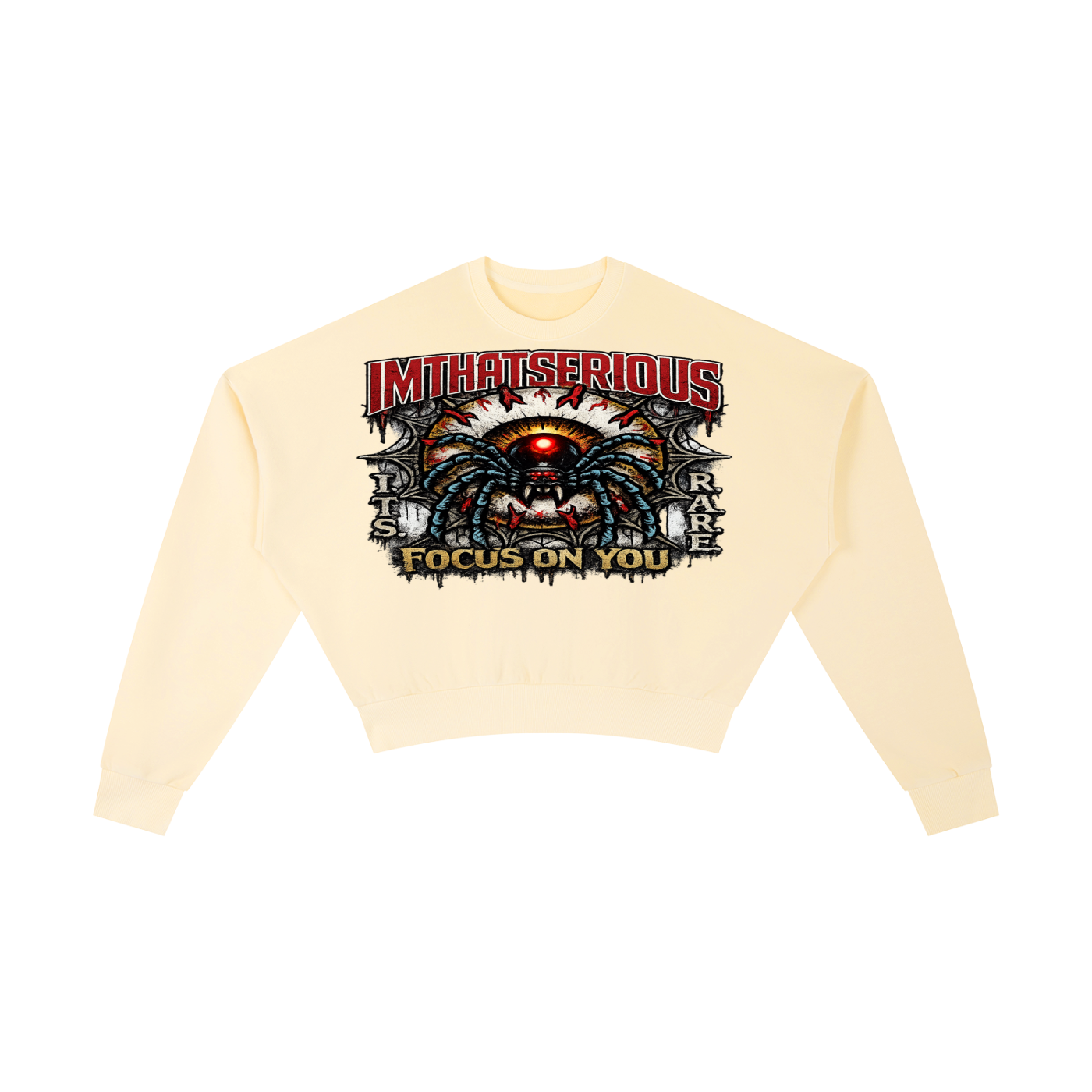 Vintage Washed Cropped,Cropped Sweatshirt,Focus On You,I.T.S,IMTHATSERIOUS,Women,Sweatshirt,Women Sweatshirt,Women Cropped Sweatshirt,Vintage Sweatshirt