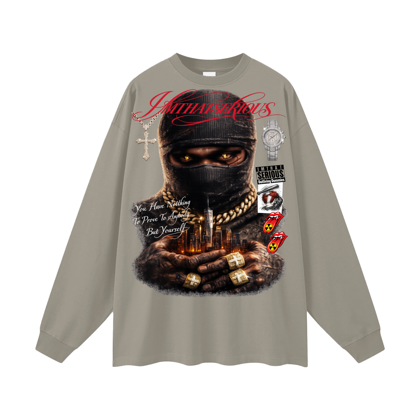 Hustlin' Oversized Long Sleeve,IMTHATSERIOUS,Men,Men Oversized Long Sleeve Tee,Hustlin Men,Hustlin Men Long Sleeve Tee