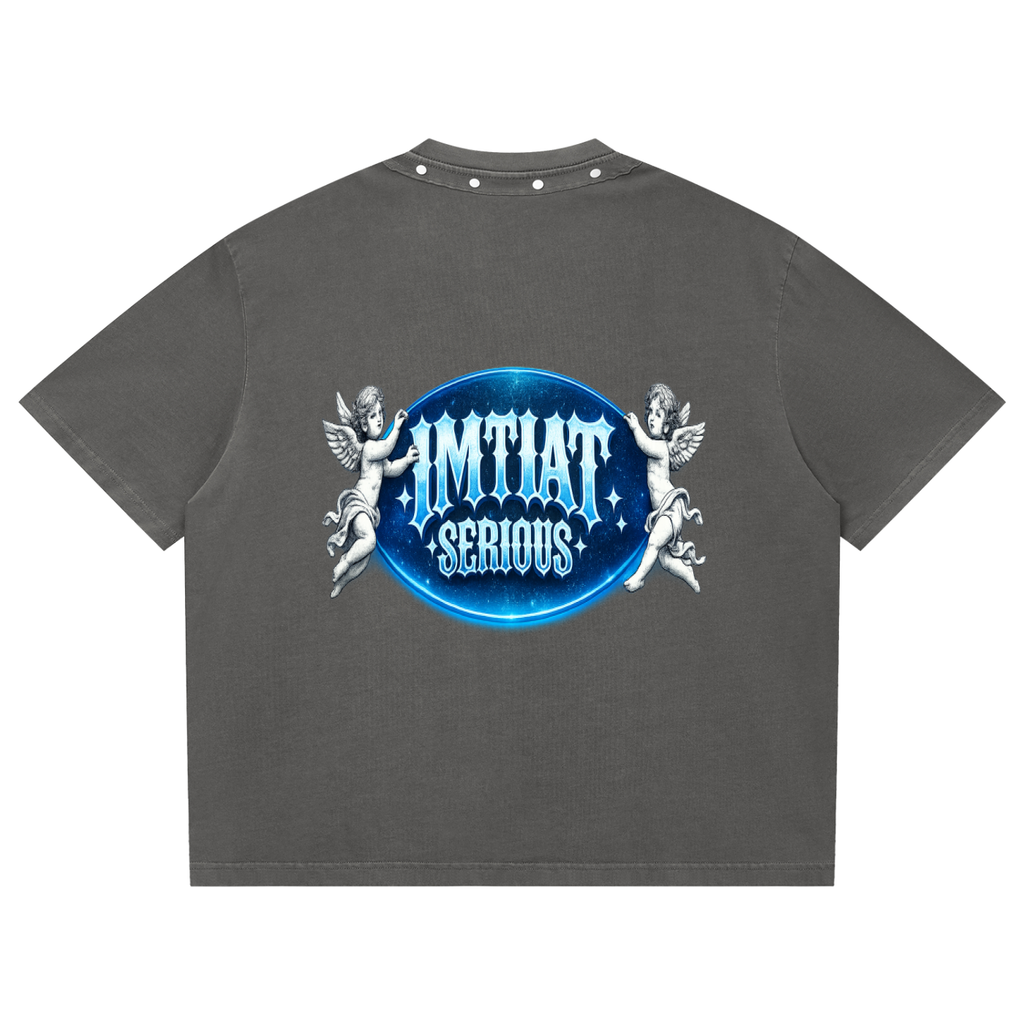 Washed Boxy Studded T-Shirt,Men,Men T-Shirt,IMTHATSERIOUS