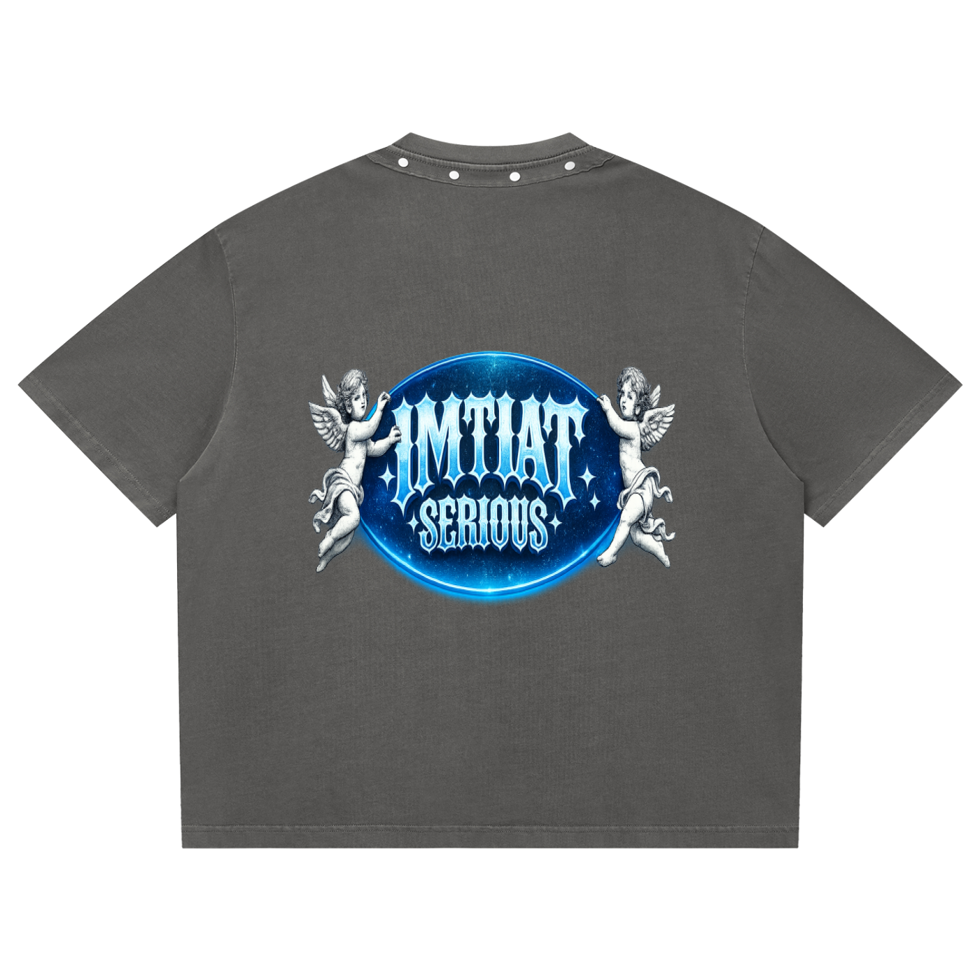 Washed Boxy Studded T-Shirt,Men,Men T-Shirt,IMTHATSERIOUS