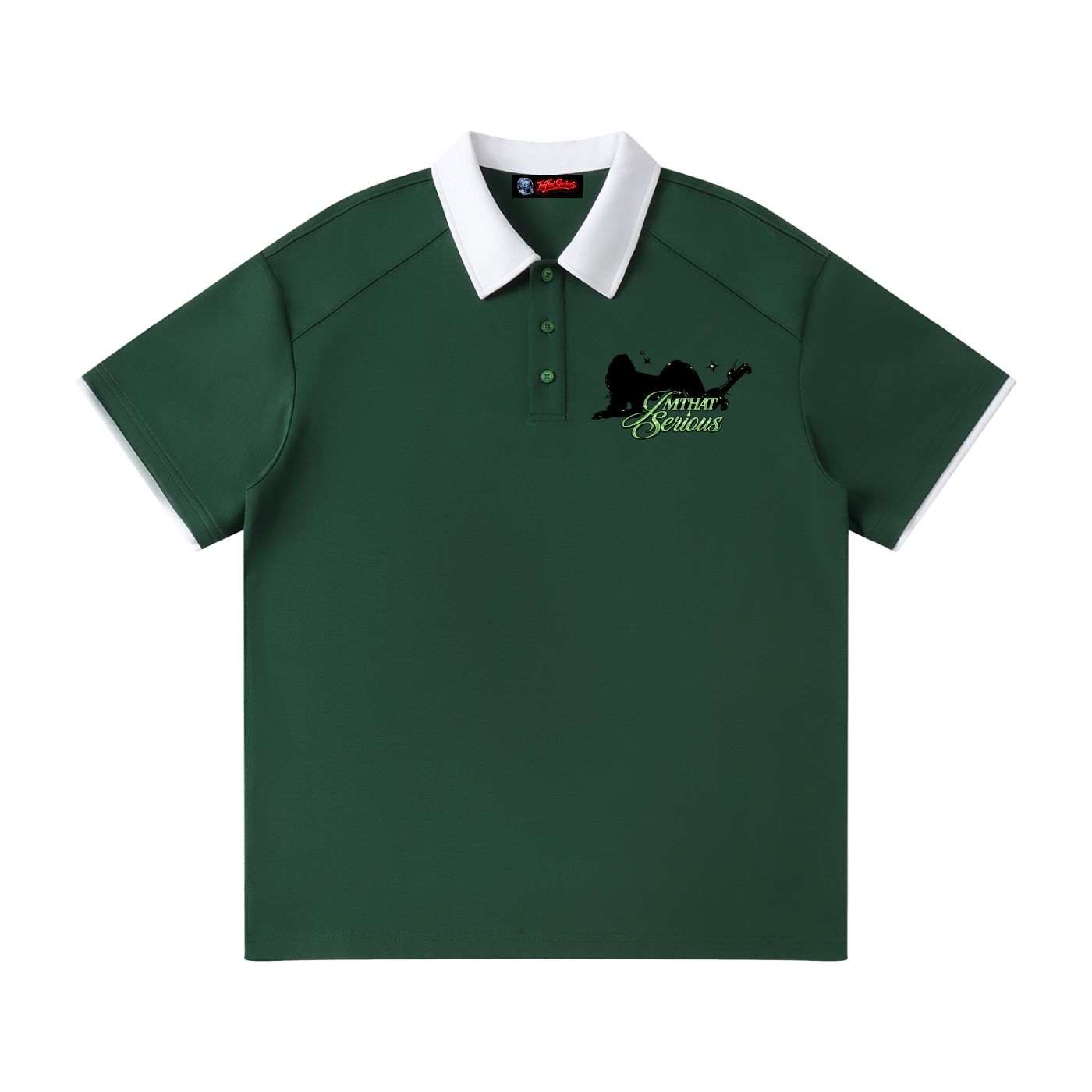 Contrast Collar Raglan Polo,IMTHATSERIOUS,Men,Polo Shirt,Men Polo Shirt,Contrast Collar Raglan Shirt,Men Collar Raglan Shirt,Men Contrast Collar Shirt