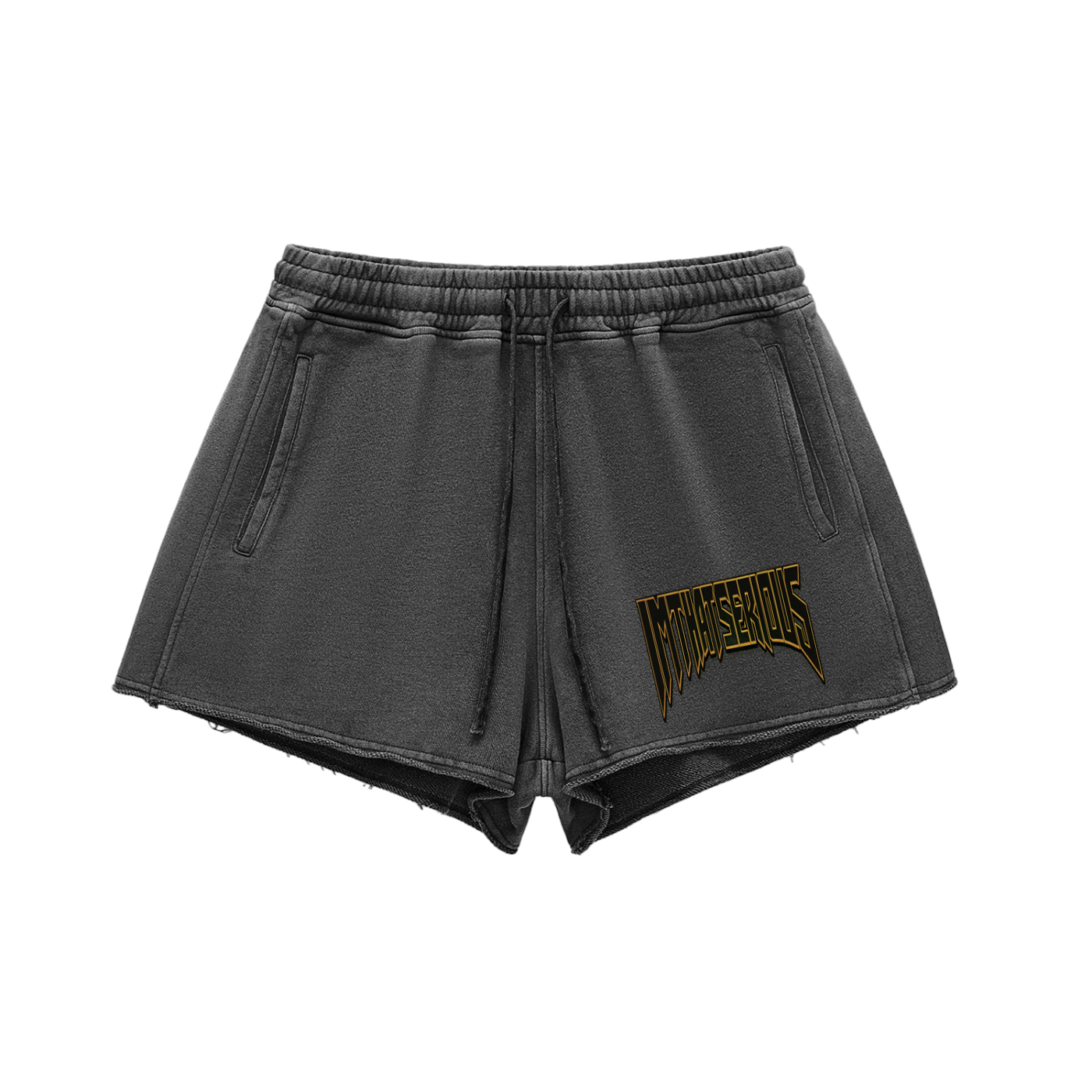 Snow Washed Raw Edge Drawstrin,IMTHATSERIOUS,See Everything,Women,See Everything Women Shorts,See Everything Women,Women Shorts,Women Snow Washed Shorts,Women Drawstring Shorts,Women Raw Edge Shorts