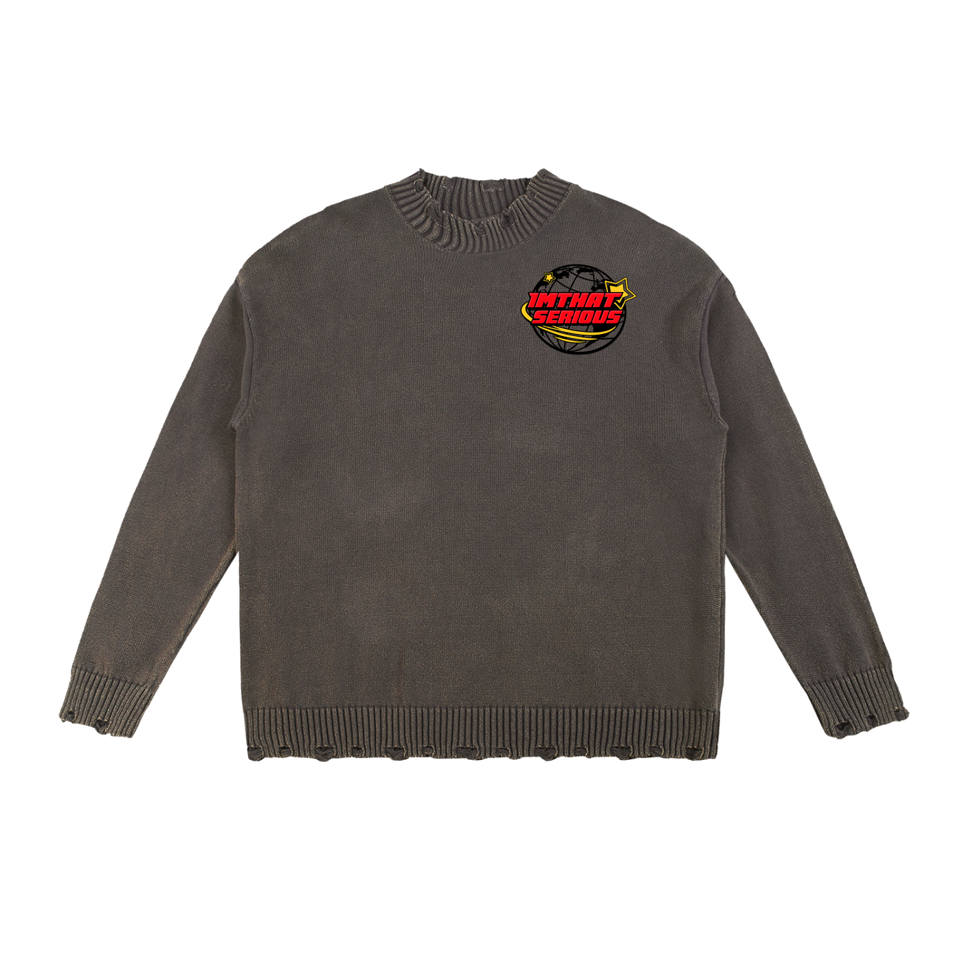 Vintage Washed Hand-Frayed Swe,Sweater,vintage washed sweater,women,men,imthatserious,hand frayed sweater