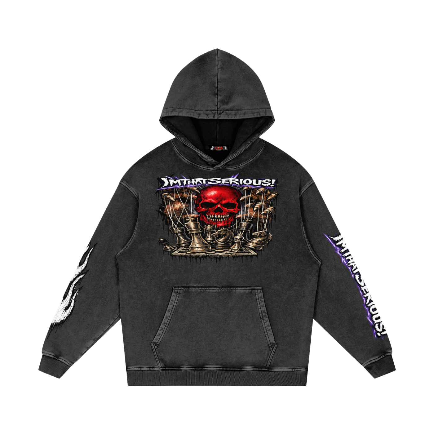 Snow Washed Cotton Hoodie,Checkmate,Checkmate Men,Checkmate Men Hoodie,Men,Men Hoodie,IMTHATSERIOUS