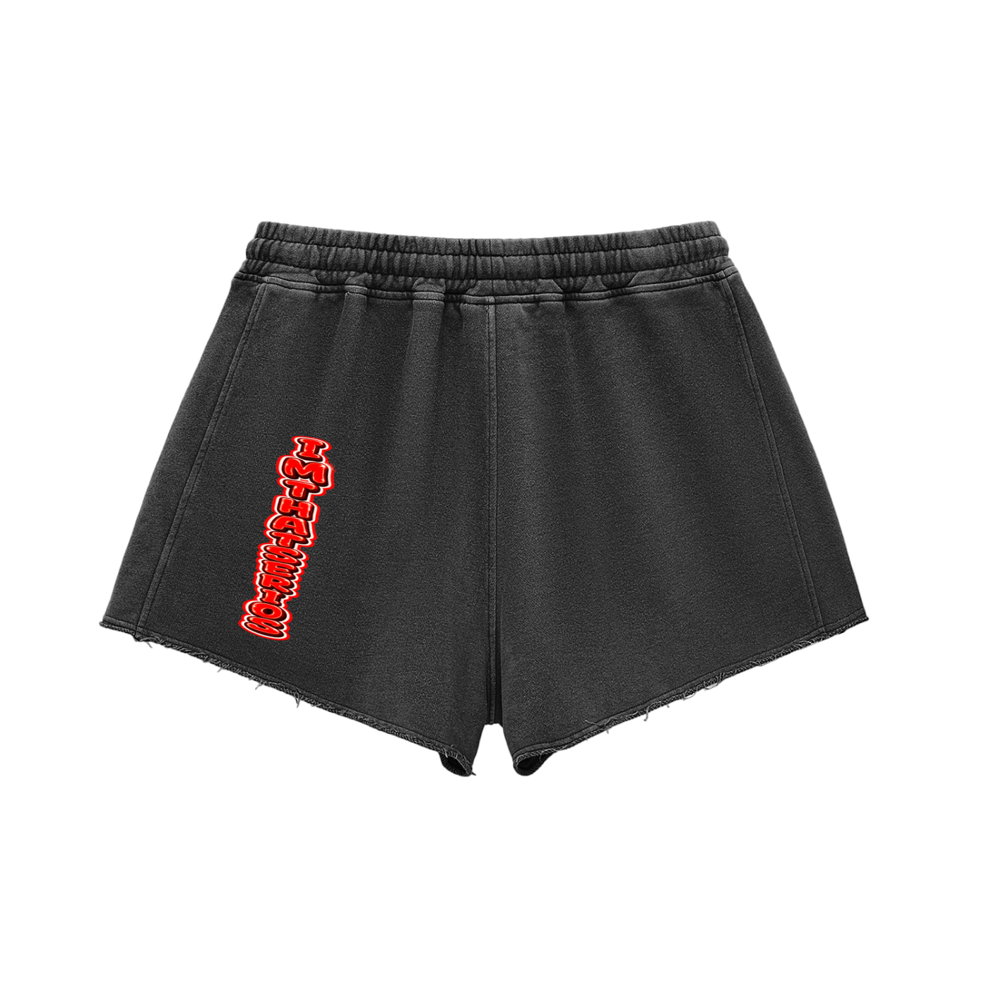 Snow Washed Raw Edge,Drawstring Shorts,IMTHATSERIOUS,Burn Down City,Woman,Women,Snow Washed,Shorts,Female Shorts,Women Shorts