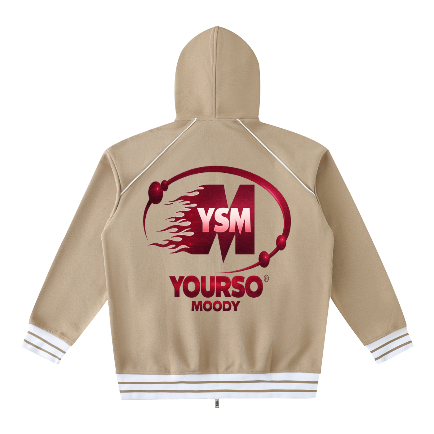 Striped Trim Zip-Up Hoodie,IMTHATSERIOUS,Men Hoodie,Men