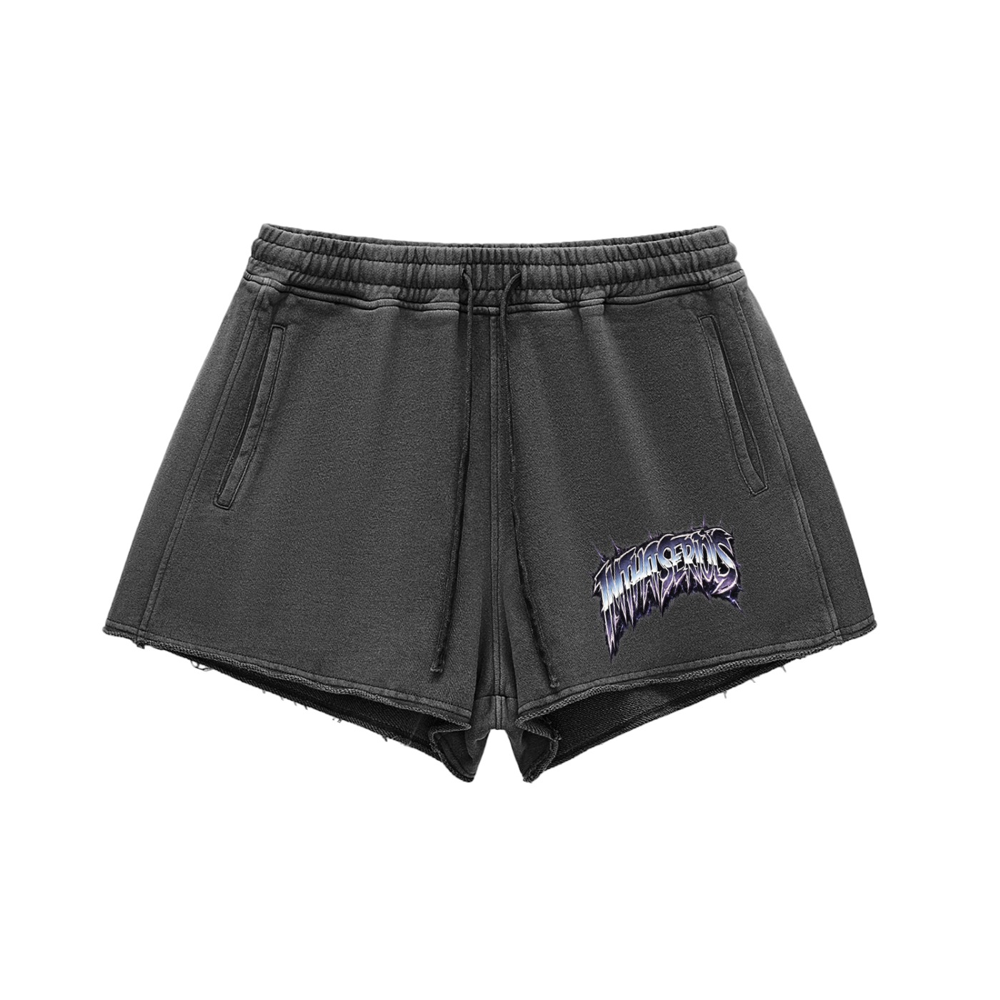 Snow Washed Raw Edge Drawstrin,Mindset,Mindset Women,Women,Mindset Women Shorts,Women Shorts,IMTHATSERIOUS,Women Snow Washed Shorts,Women Raw Edge Shorts,Women Drawsting Shorts