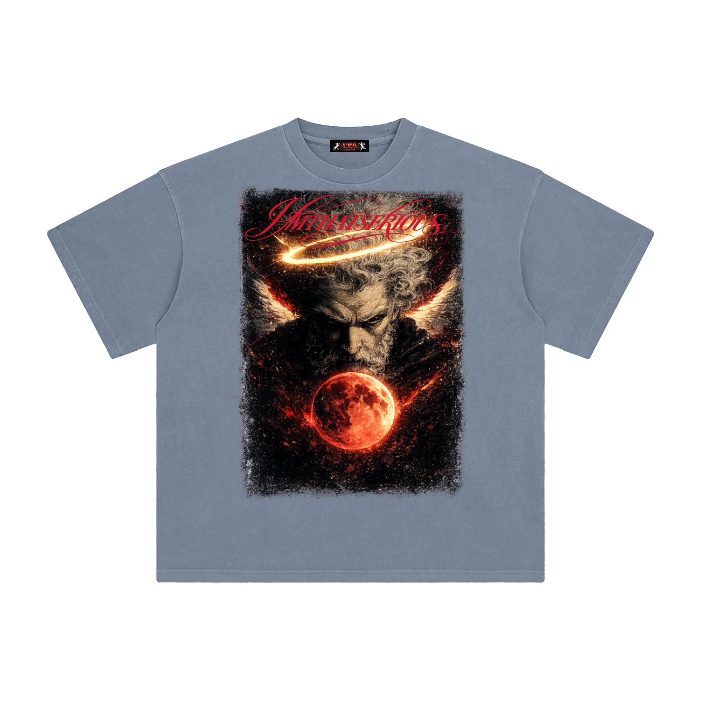 Enzyme Washed T-Shirt,Red Moon,Red Moon Men,Red Moon Men T-Shirt,IMTHATSERIOUS,Men,Men T-Shirt