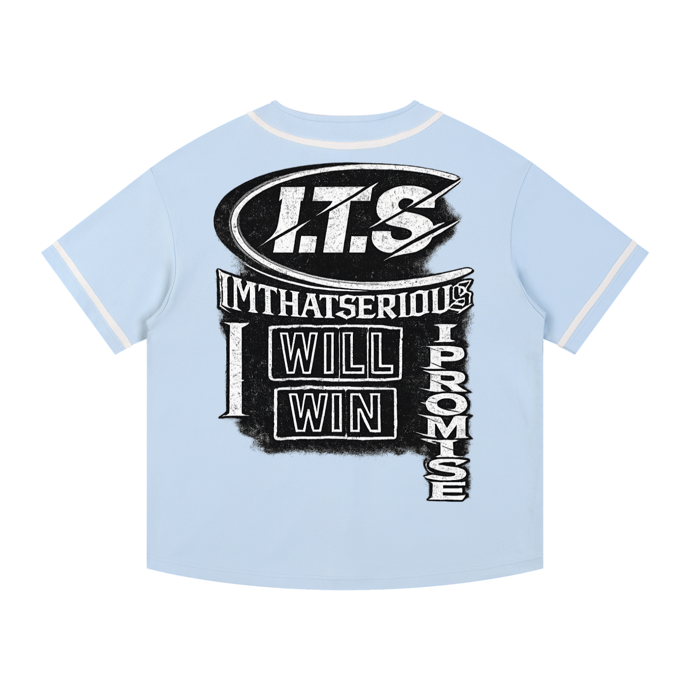 Contrast Piped Button-Up Jerse,Jersey,I Will Win,I Will Win Jersey,I.T.S,IMTHATSERIOUS