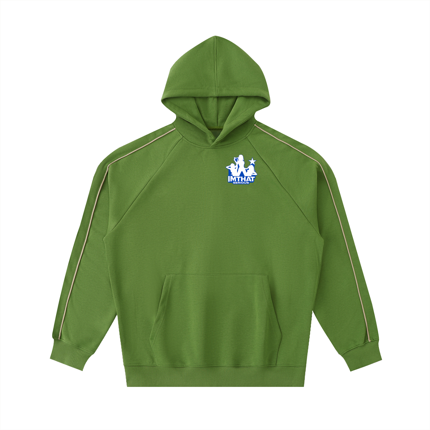 Contrast Piping Raglan Hoodie,hoodie,imthatserious,men