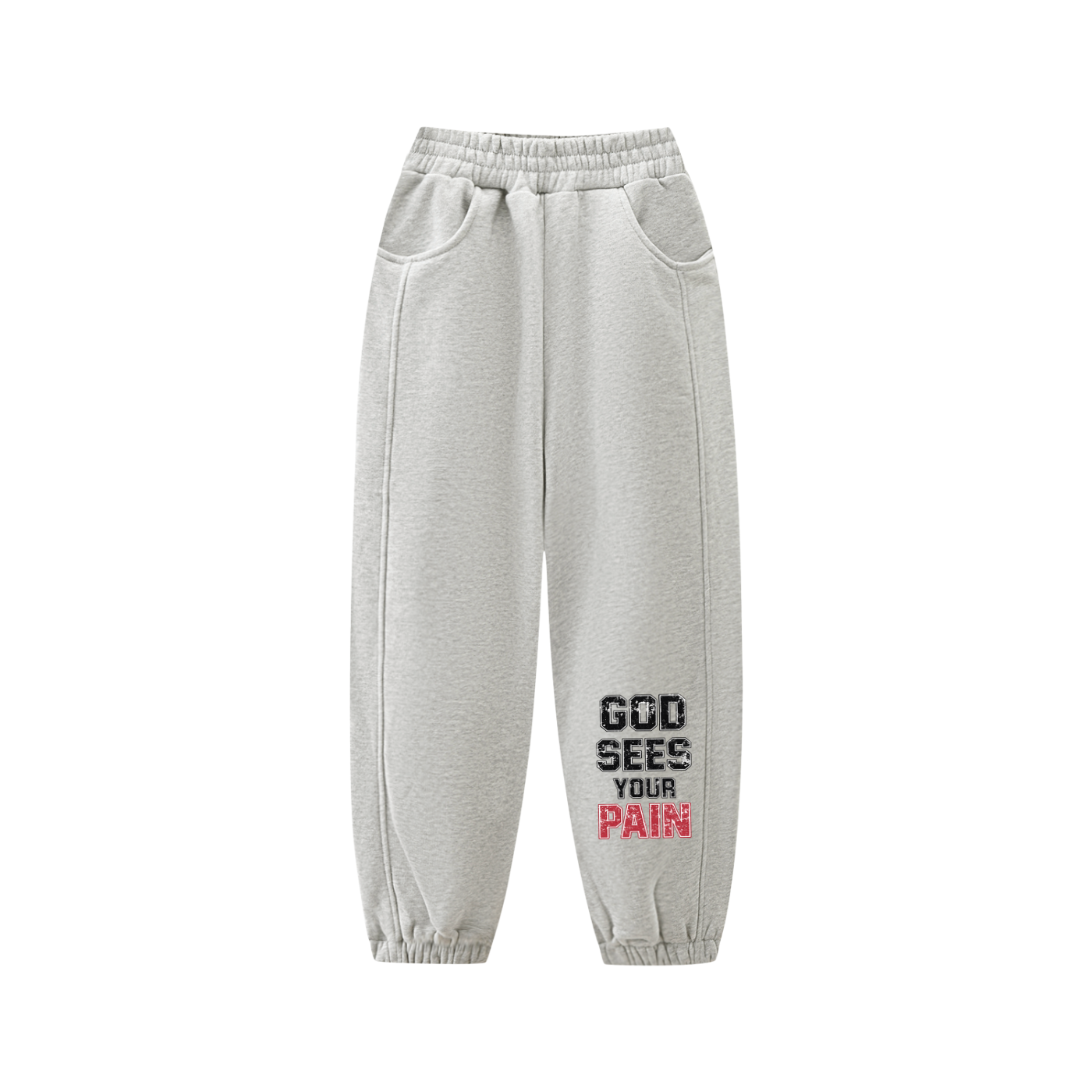 Kids' Fleece Jogged Sweatpants,I.T.S,IMTHATSERIOUS,Kids,Kids Fleece Sweatpants,Kids Sweatpants,God Sees Your Pain,Gods Sees Your Pain Kids,God Sees Your Pain Sweatpants ,Kids Tracksuit