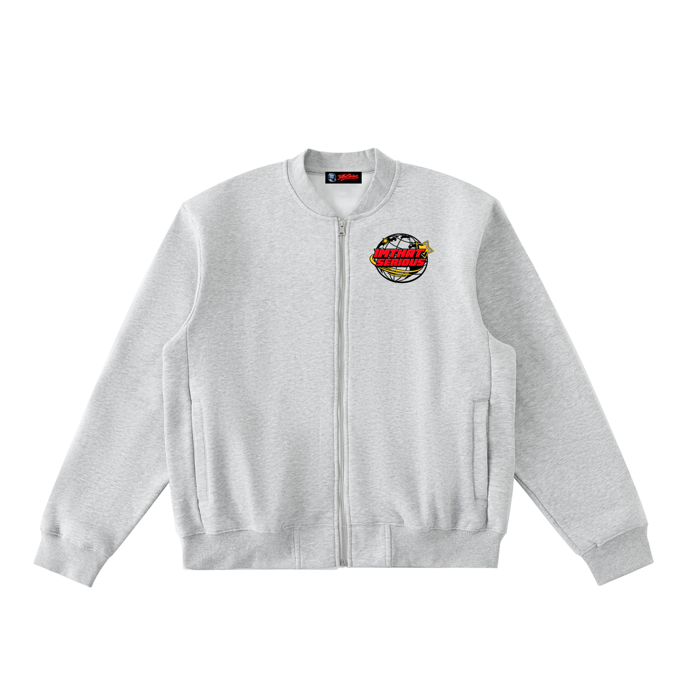 Zip-Up Fleeced Varsity Jacket,Jacket,Varsity Jacket,Women,Men,IMTHATSERIOUS