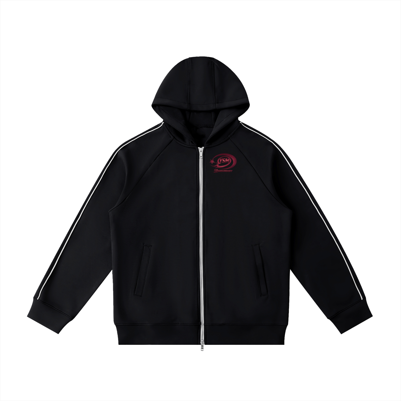 Raglan Sleeve Zip Hoodie,Men,Men Hoodie,IMTHATSERIOUS