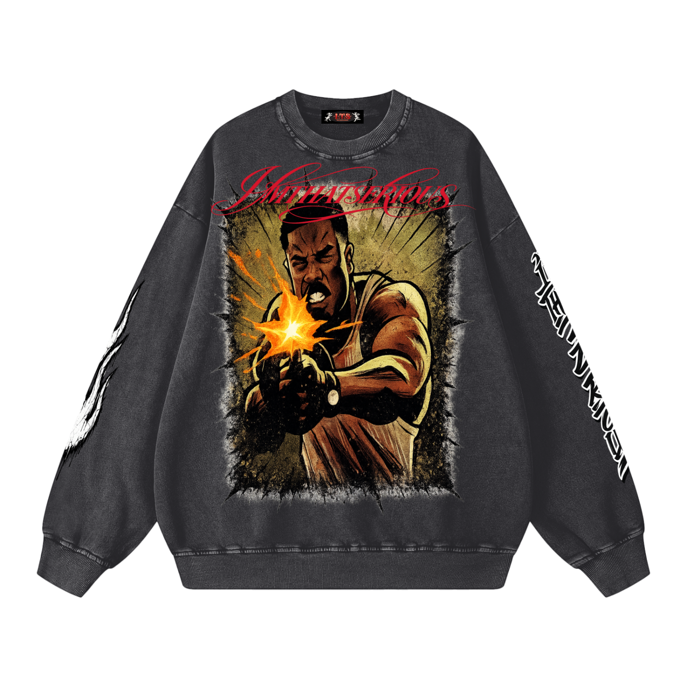 Snow Washed Oversized Sweatshi,Smoke,Smoke Men,Smoke Men Sweatshirt,Men,Men Sweatshirt,IMTHATSERIOUS