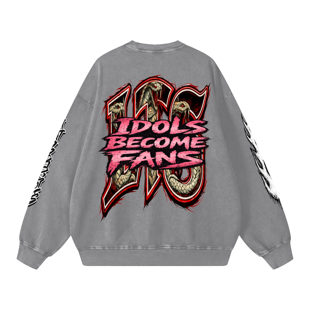 Snow Washed Oversized Sweatshi,Smoke,Smoke Men,Smoke Men Sweatshirt,Men,Men Sweatshirt,IMTHATSERIOUS