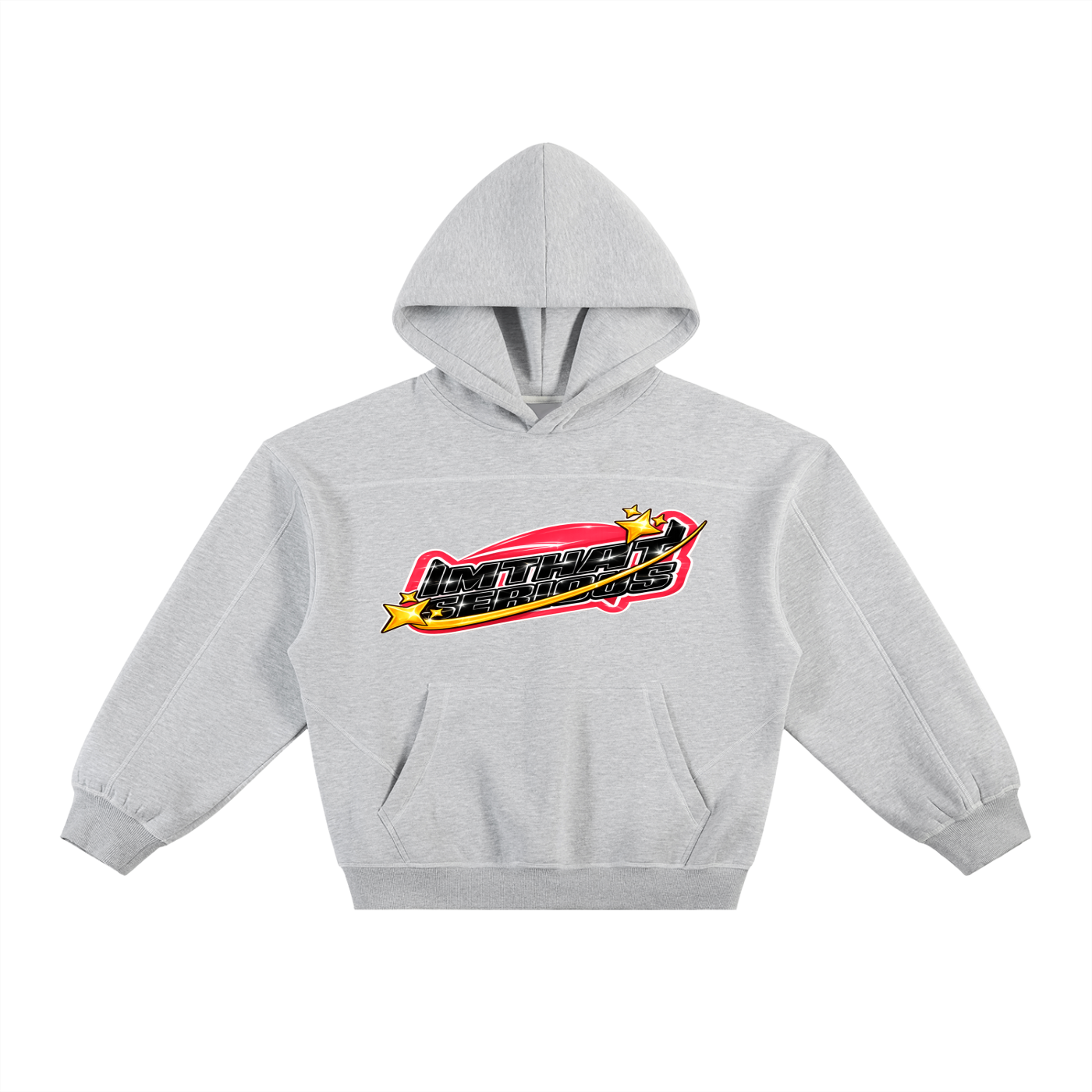 Contrast-Stitched Boxy Fleece ,imthatserious,men,women,hoodie,fleece hoodie,boxy hoodie,boxy fleece hoodie,contrast stitched hoodie