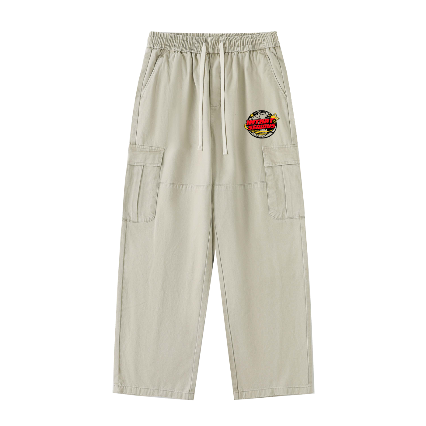 Drawstring Waist Straight-Leg ,cargo pants,men,imthatserious