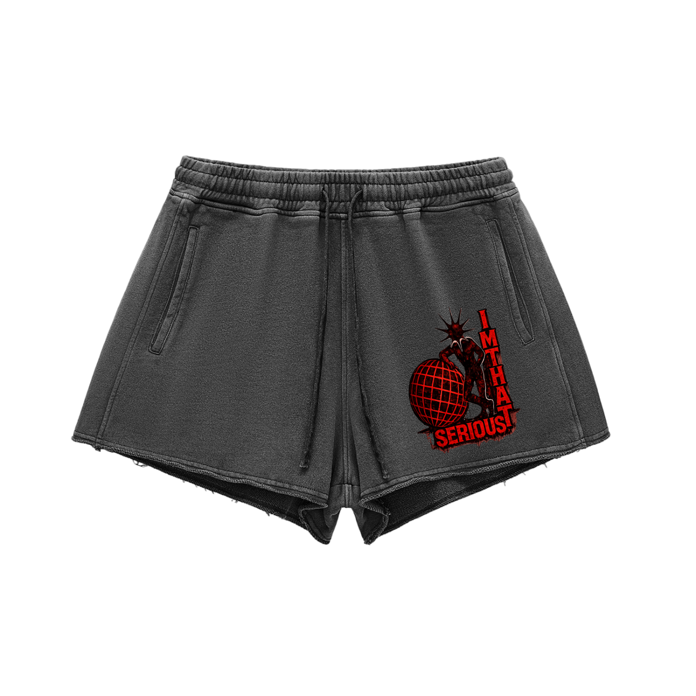 Get Past The Past,Get Past The Past Shorts,Get Past The Past Women,Snow Washed Raw Edge Drawstrin,Women,Women Shorts,Snow Washed,Drawstring Shorts,Shorts,Snow Washed Shorts