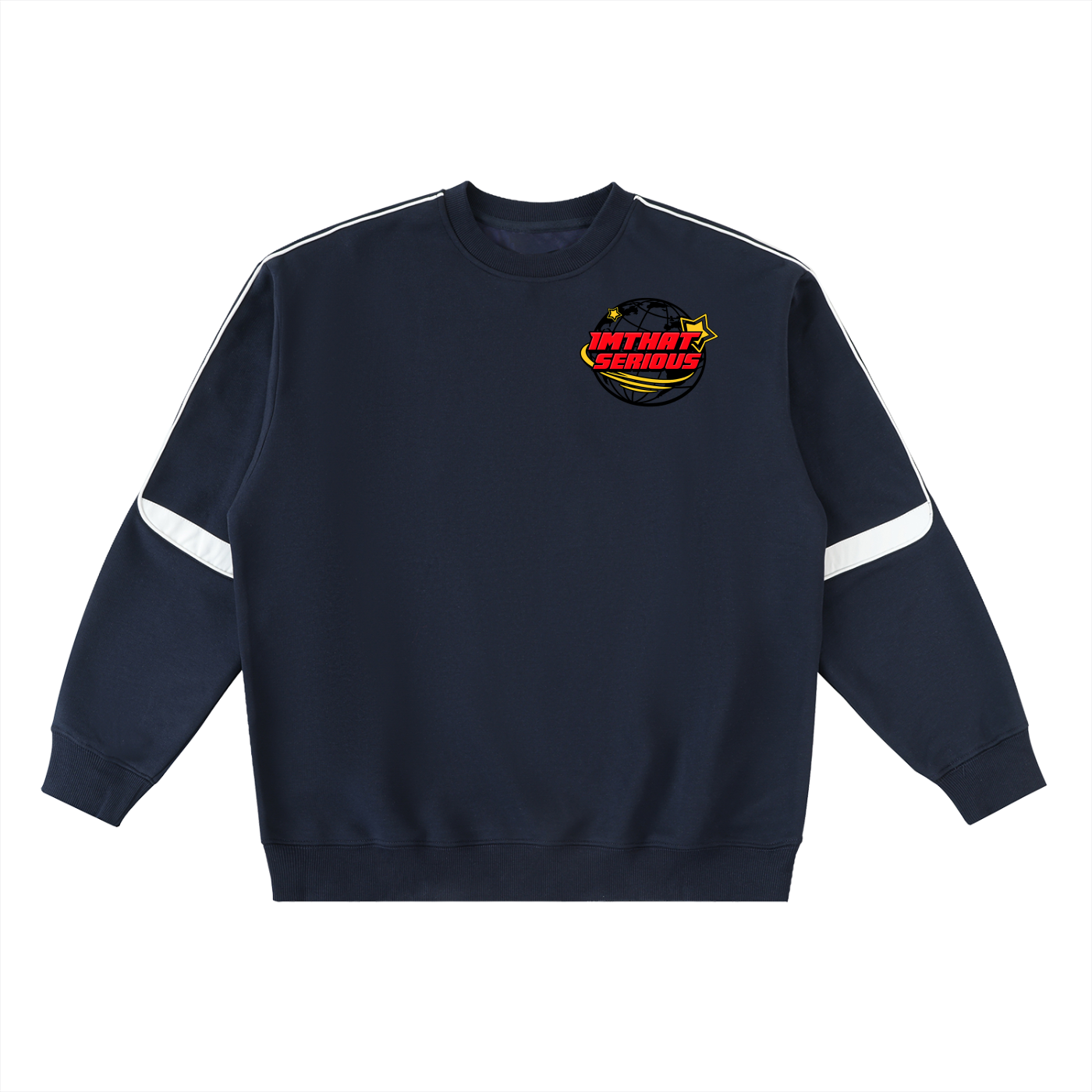 Oversized Crewneck Taped Sweat,sweatshirt,imthatserious,oversized,crewneck,men,oversized sweatshirt,crewneck sweatshirt