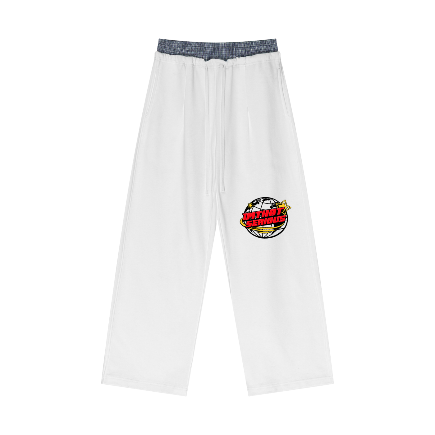 Plaid Contrast Waist Pants,men,women,imthatserious,pants,wasit pants