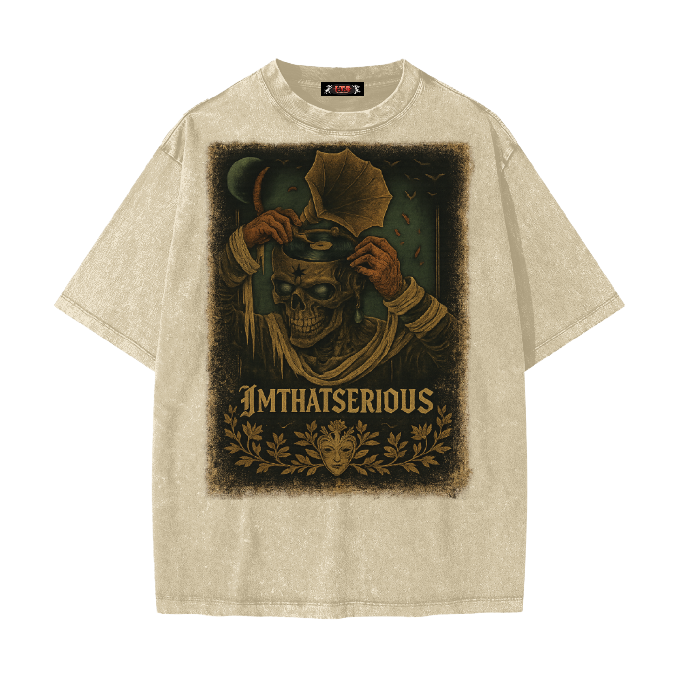 Snow Washed T-Shirt,Music Head,Music Head Men,Music Head Men T-Shirt,Men,Men T-Shirt,IMTHATSERIOUS