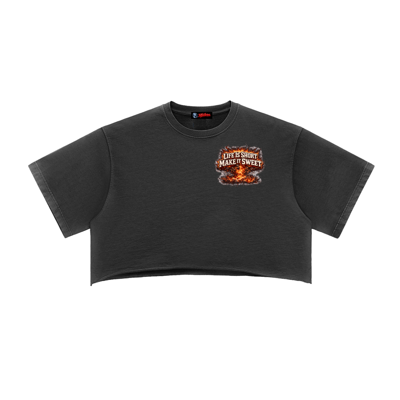 IMTHATSERIOUS,Life Is Short,Life Is Short Female Crop Top,Life Is Short Female,Female,Female Snow Washed Crop Top,Female Crop Top,Female Raw Edge Crop Top