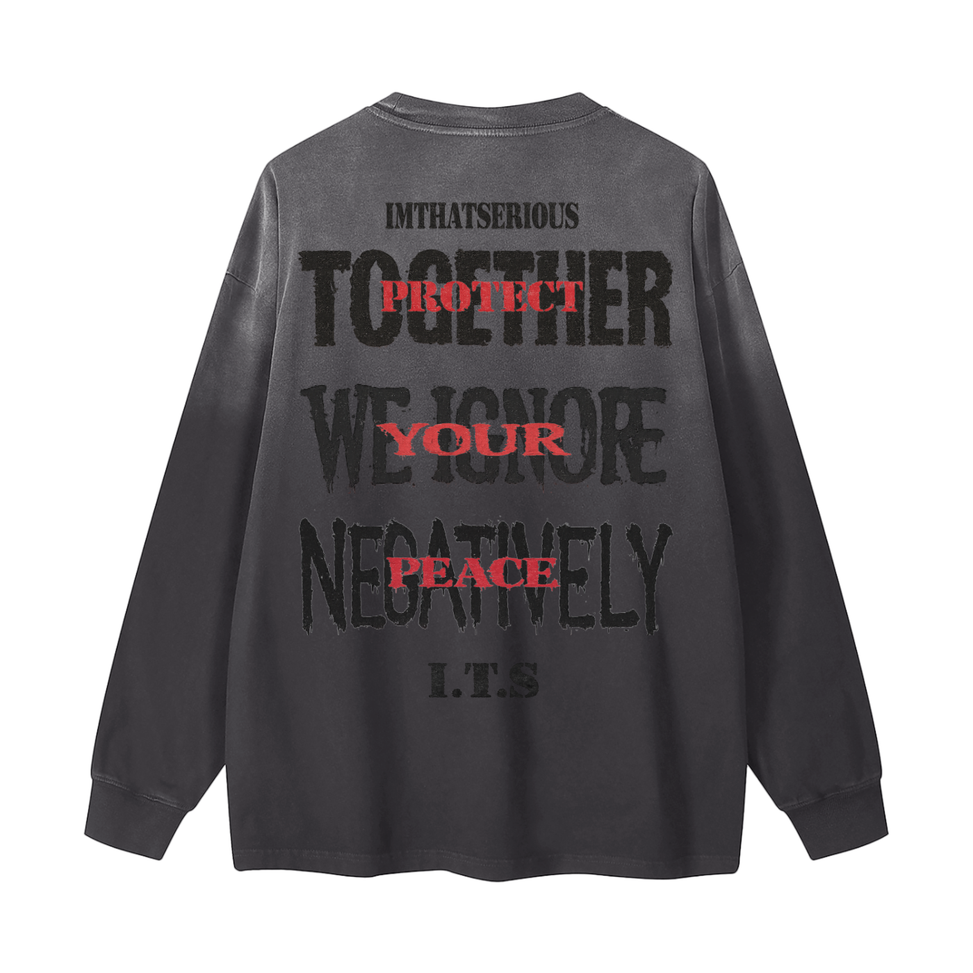Protect Your Peace,Protect Your Peace Men,Gradient Washed Long Sleeve T-,IMTHATSERIOUS,Men,Men Long Sleeve T-Shirt,Men Gradient Long Sleeve Tee,Men Washed Long Sleeve T-Shirt