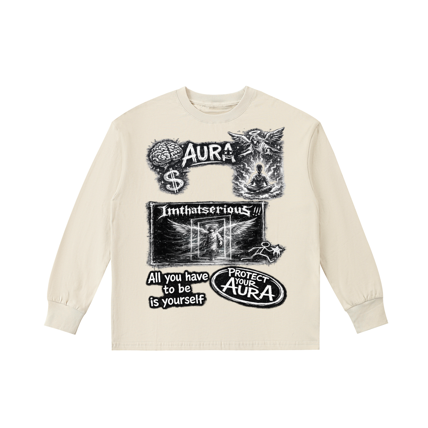 Aura' Kids' Cotton Long-Sleeve,Kids,Aura Kids,Kids Aura Long Sleeve,Kids Long Sleeve Tee,IMTHATSERIOUS