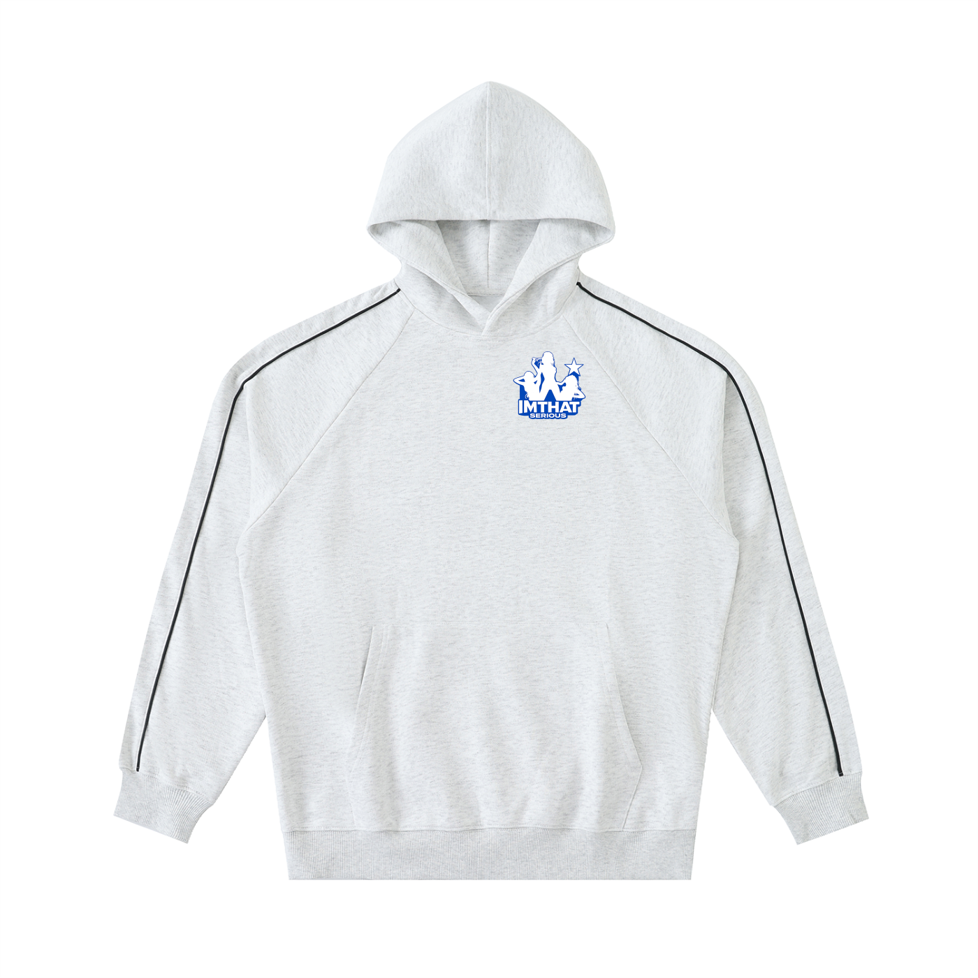 Contrast Piping Raglan Hoodie,hoodie,imthatserious,men