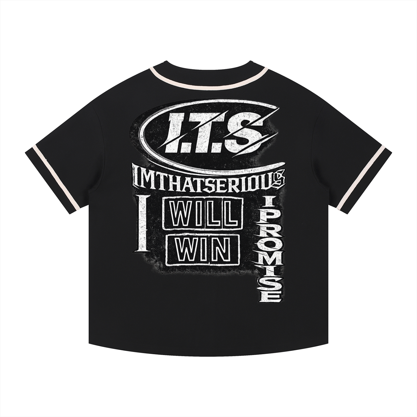 Contrast Piped Button-Up Jerse,Jersey,I Will Win,I Will Win Jersey,I.T.S,IMTHATSERIOUS