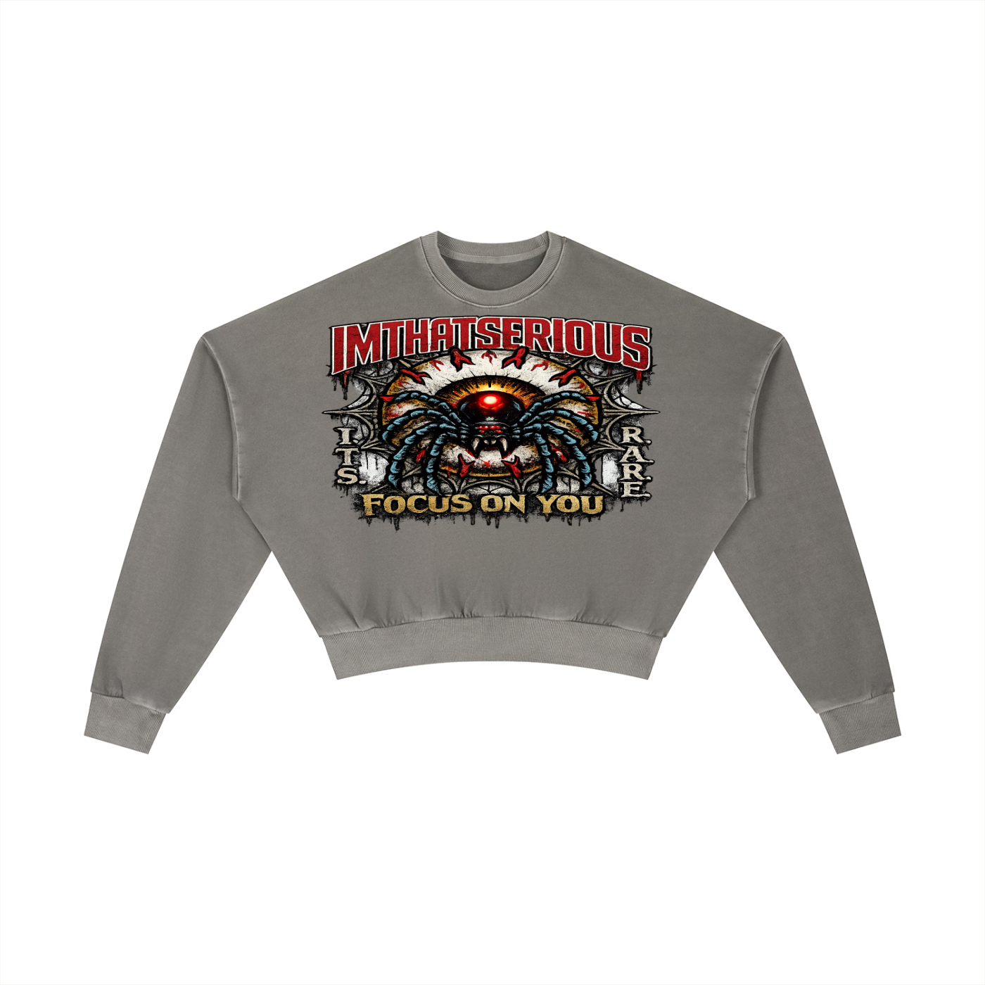 Vintage Washed Cropped,Cropped Sweatshirt,Focus On You,I.T.S,IMTHATSERIOUS,Women,Sweatshirt,Women Sweatshirt,Women Cropped Sweatshirt,Vintage Sweatshirt