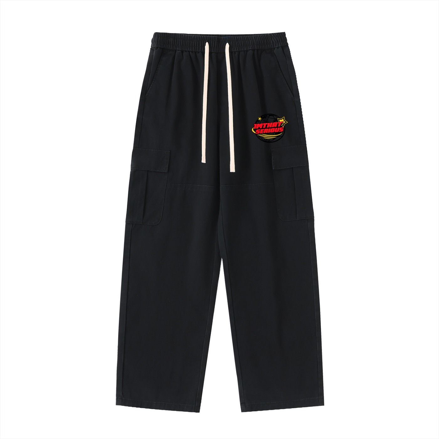 Drawstring Waist Straight-Leg ,cargo pants,men,imthatserious