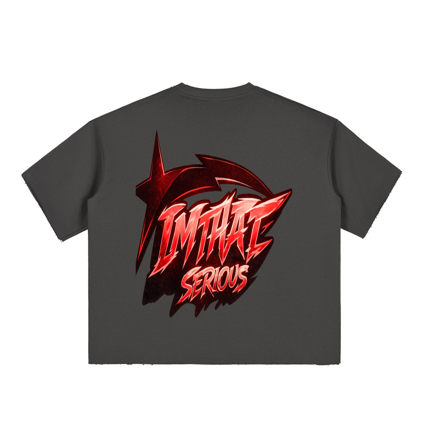 Boxy Half-Sleeve Raw-Edge T-Sh,IMTHATSERIOUS,Men,Men T-Shirt