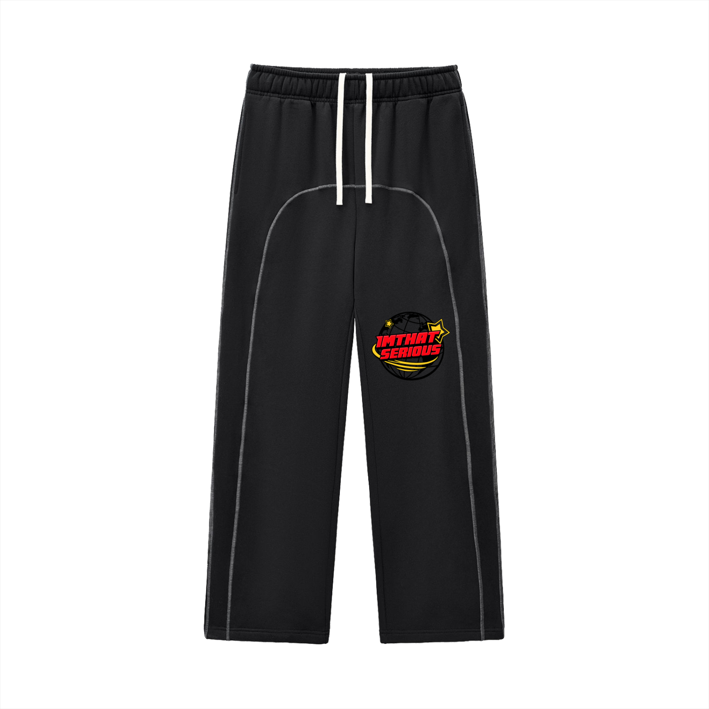 Contrast-Stitched Fleece Sweat,IMTHATSERIOUS,Men,Women,Sweatpants,Fleece Sweatpants,Contrast Stitched Sweatpants,Tracksuit