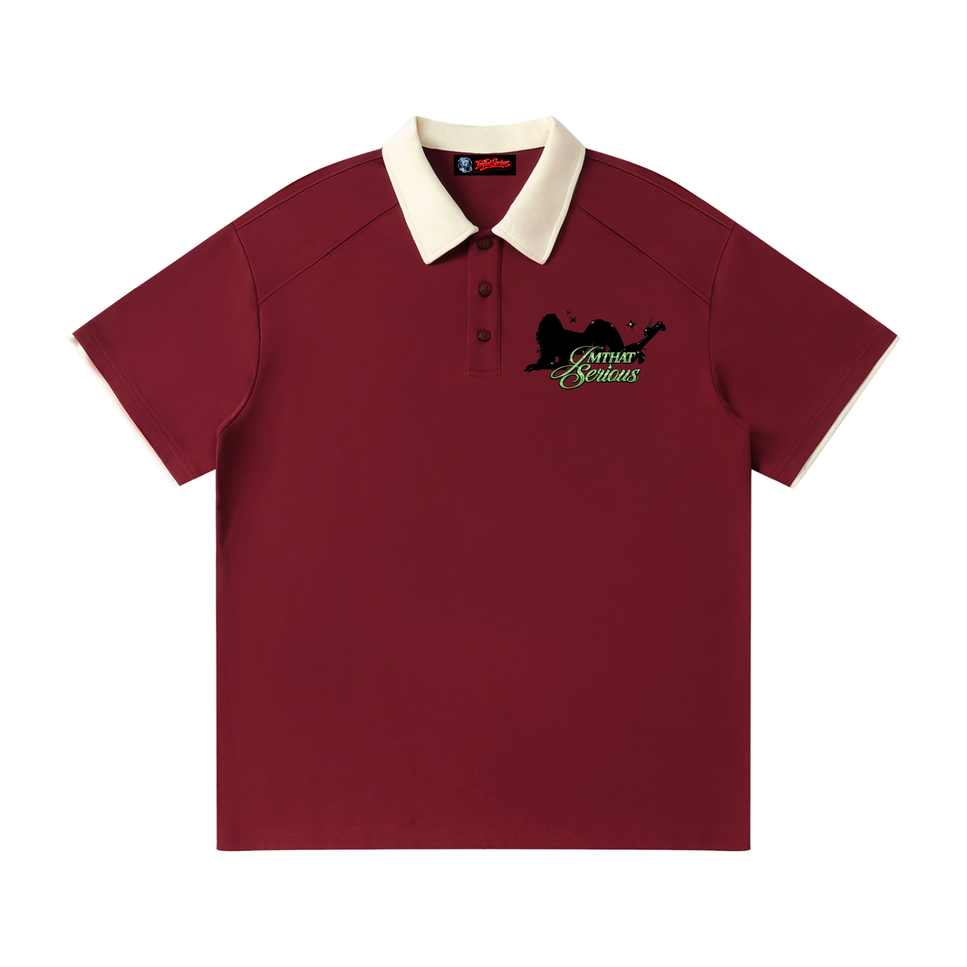 Contrast Collar Raglan Polo,IMTHATSERIOUS,Men,Polo Shirt,Men Polo Shirt,Contrast Collar Raglan Shirt,Men Collar Raglan Shirt,Men Contrast Collar Shirt