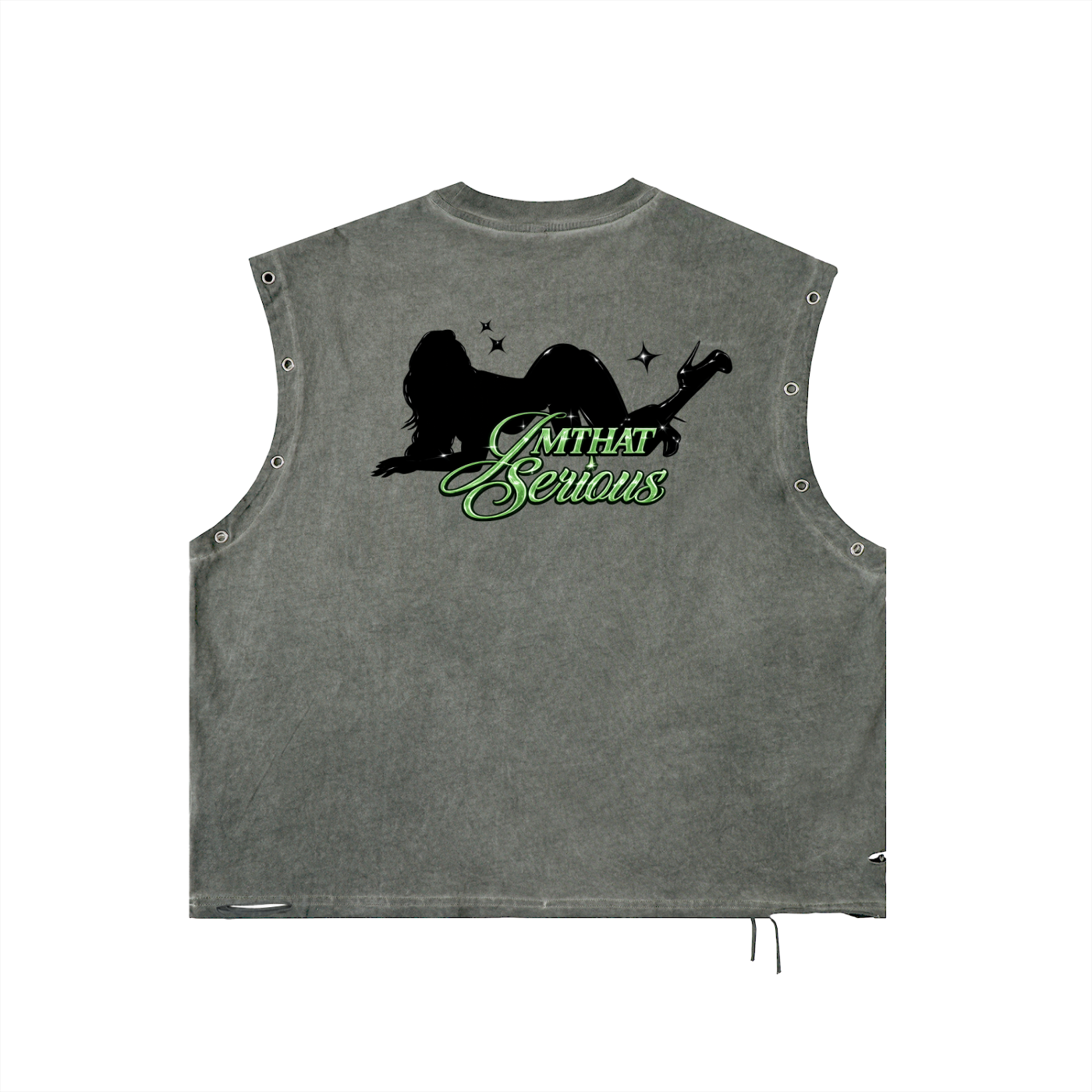 Distressed Grommet Eyelet Tank,Tank Top,Men,Women,IMTHATSERIOUS