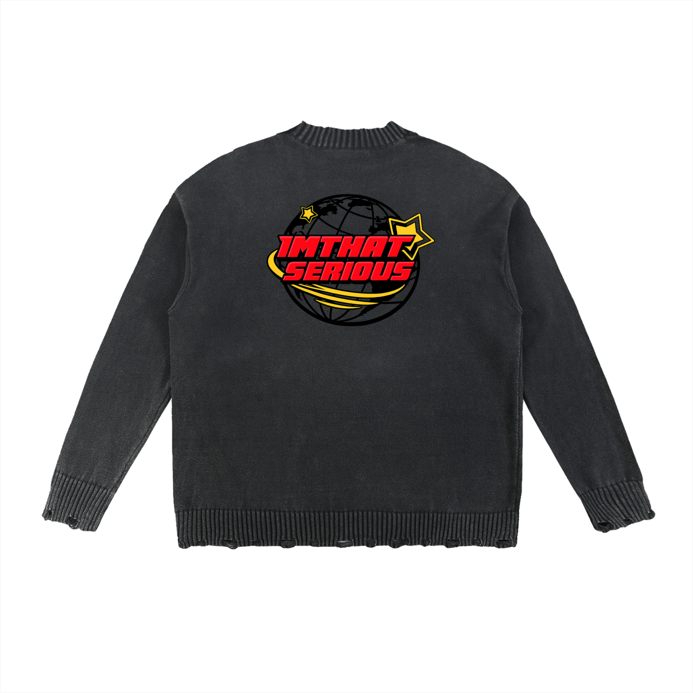 Vintage Washed Hand-Frayed Swe,Sweater,vintage washed sweater,women,men,imthatserious,hand frayed sweater