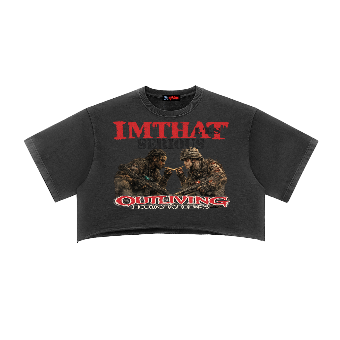 War Gas Mud,War Gas Mud Female,War Gas Mud Female Crop Top,War Gas Mud Crop Top,Snow Washed Raw Edge Crop Top,Female,Crop Top,Female Snow Washed Crop Top,IMTHATSERIOUS,Female Raw Edge Crop Top