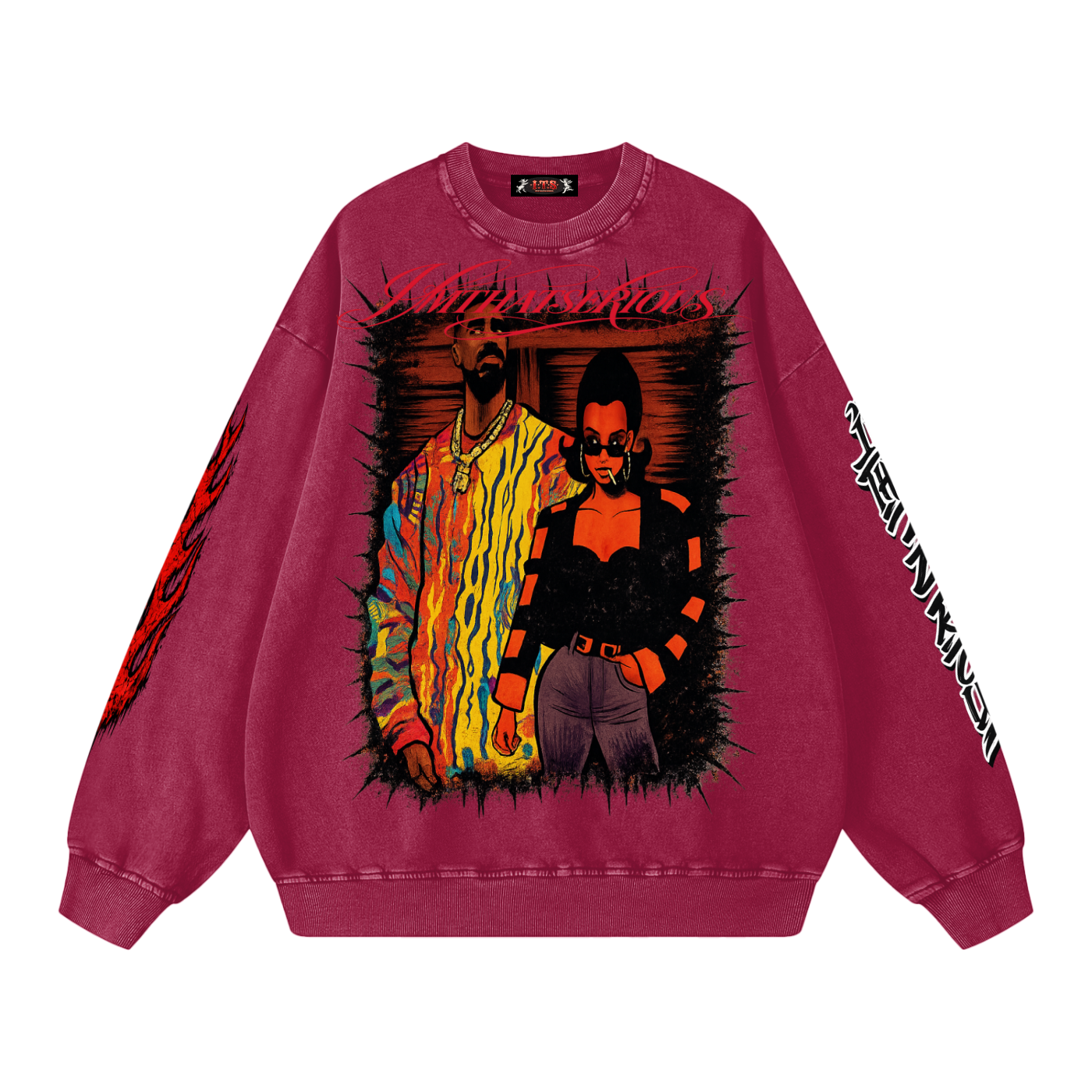 Snow Washed Oversized Sweatshi,Sinners,Sinners Men,Sinners Men Sweatshirt,Men,Men Sweatshirt,IMTHATSERIOUS