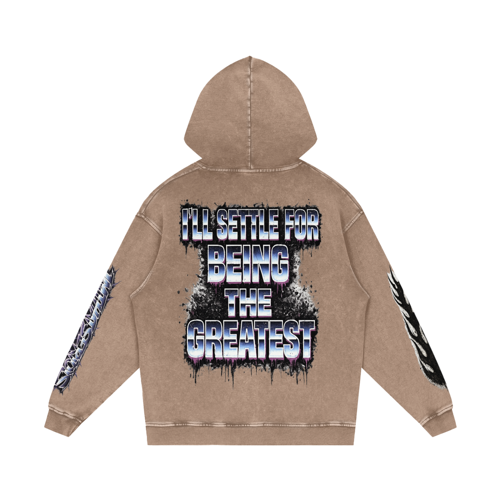 The Greatest,The Greatest Men,The Greatest Men Hoodie,Snow Washed Loose Cotton Hoodi,IMTHATSERIOUS,Men,Men Hoodie,Men Snow Washed Hoodie,Men Cotton Hoodie,Men Snow Washed Cotton Hoodie