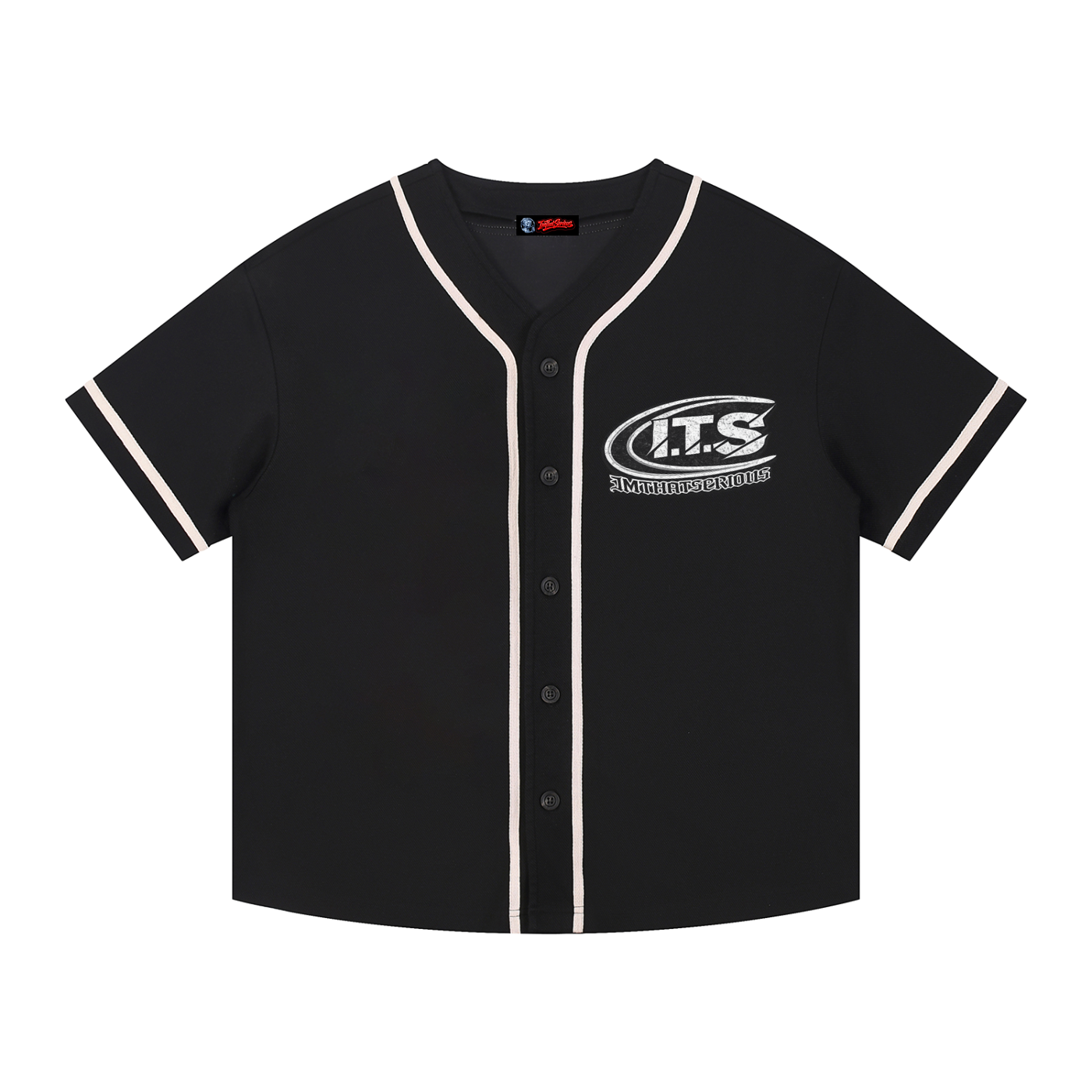 Contrast Piped Button-Up Jerse,Jersey,I Will Win,I Will Win Jersey,I.T.S,IMTHATSERIOUS