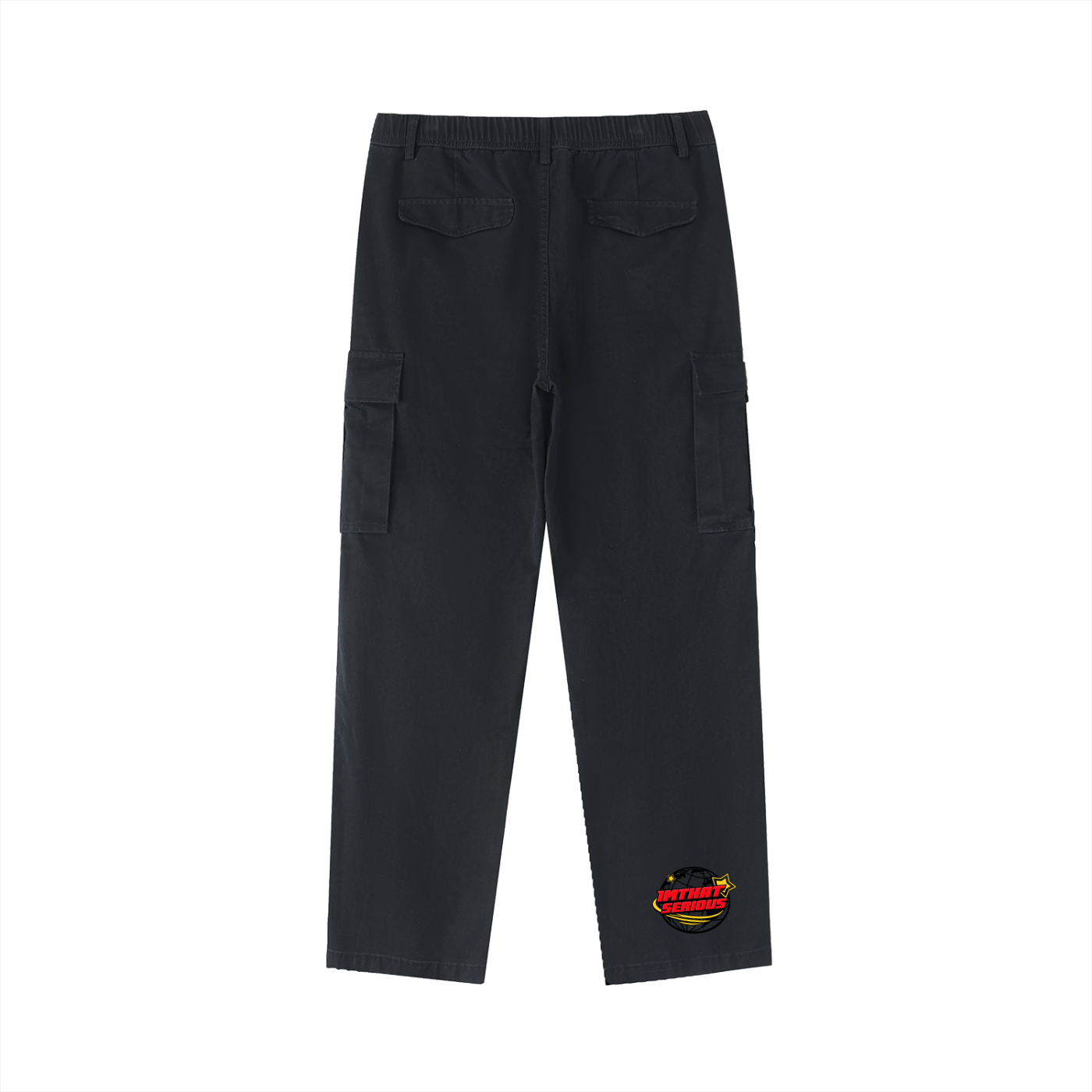 Cotton Elastic-Waist Cargo Pan,pants,men,women,cargo pants,imthatserious