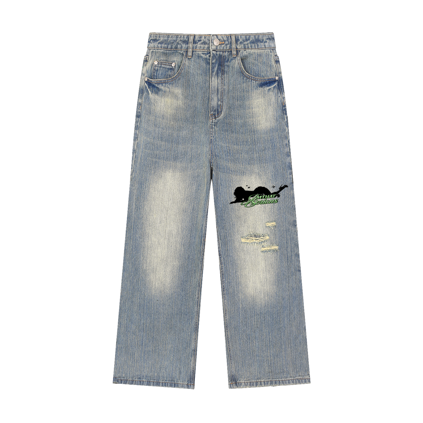 Vintage Wash Distressed Denim ,IMTHATSERIOUS,Men,Women,Denim Jeans,Denim,Vintage Wash,Vintage Wash Distressed,Distressed Denim Jeans,Vintage Wash Denim Jeans