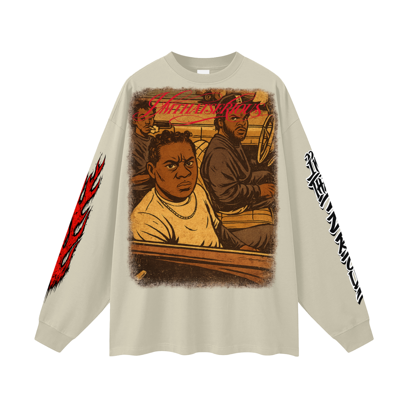 Oversized Long Sleeve T-Shirt,Boyz N the Hood,Boyz N the Hood Men,Boyz N the Hood Men T-Shirt,IMTHATSERIOUS,Men,Men Long Sleeve T-Shirt