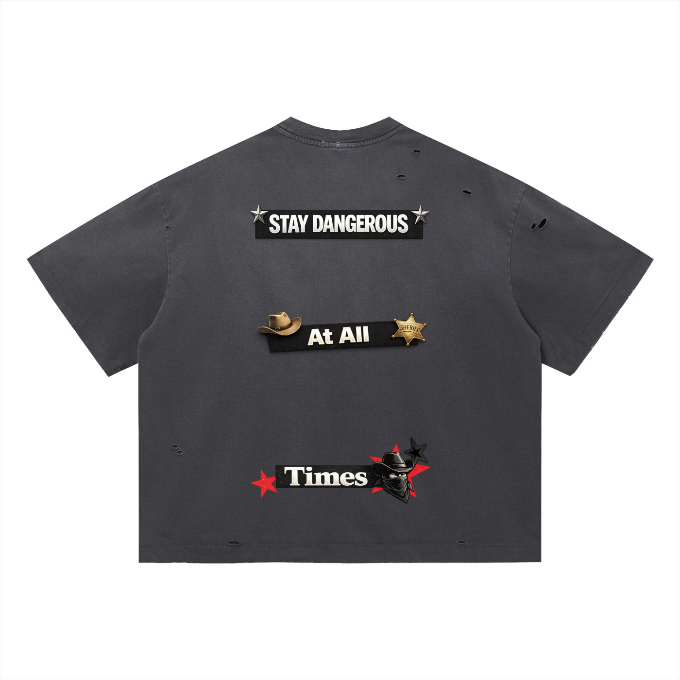 Stay Dangerous,Stay Dangerous Men,Stay Dangerous Men T-Shirt,Men,Men T-Shirt,IMTHATSERIOUS,Vintage Washed Distressed Boxy
