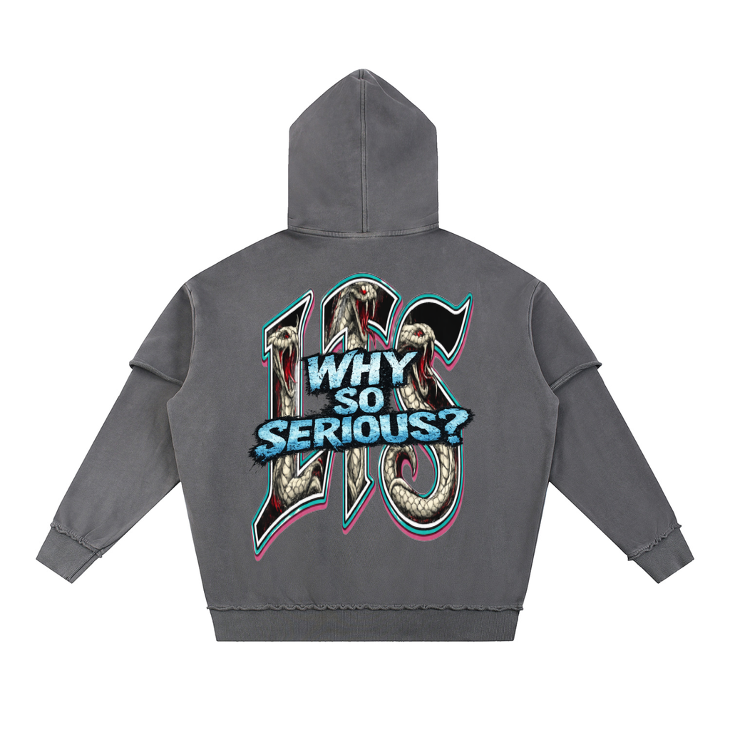 Snow Washed Raw Edge Double La,IMTHATSERIOUS,Men,Men Hoodie,Real Power,Real Power Men,Real Power Men Hoodie