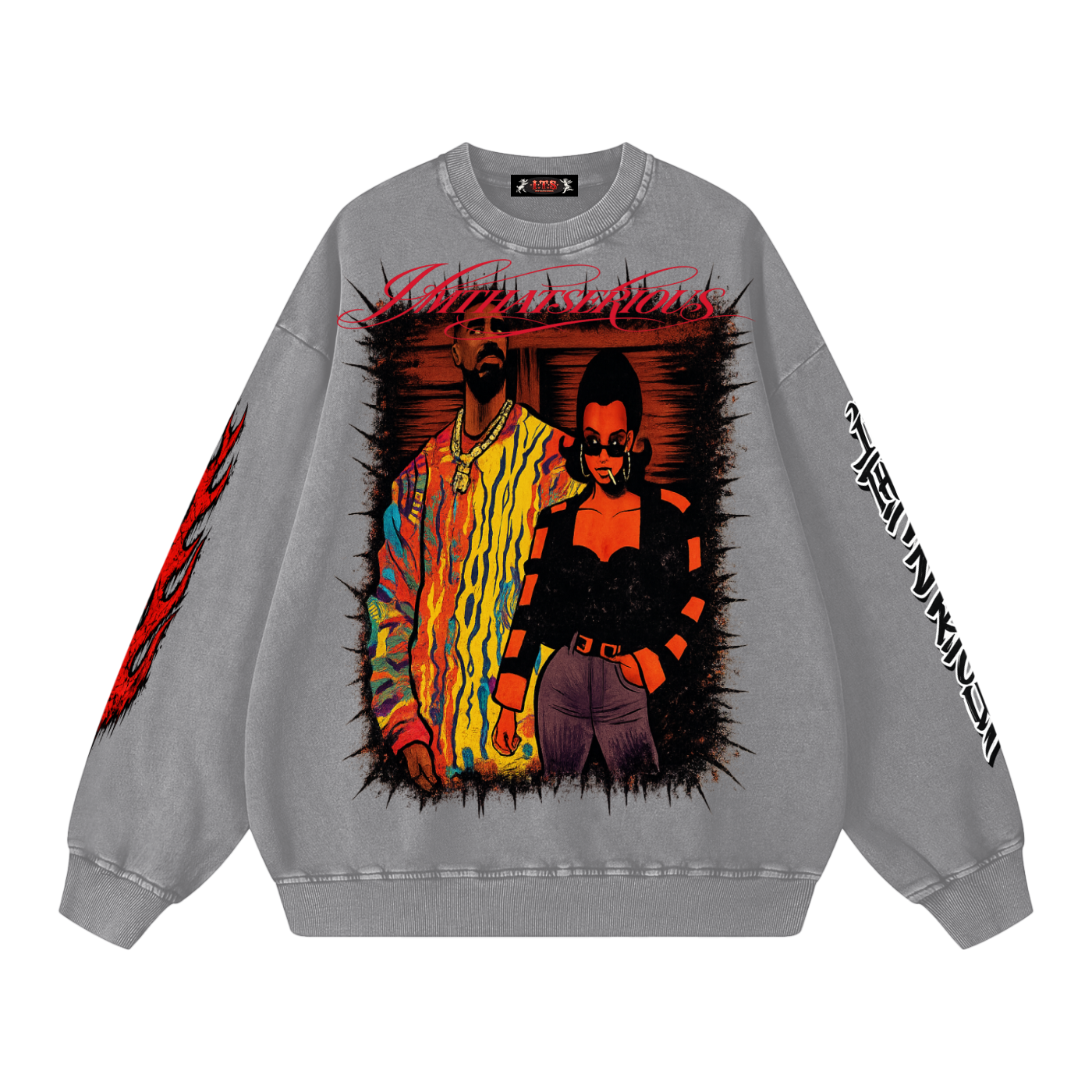 Snow Washed Oversized Sweatshi,Sinners,Sinners Men,Sinners Men Sweatshirt,Men,Men Sweatshirt,IMTHATSERIOUS