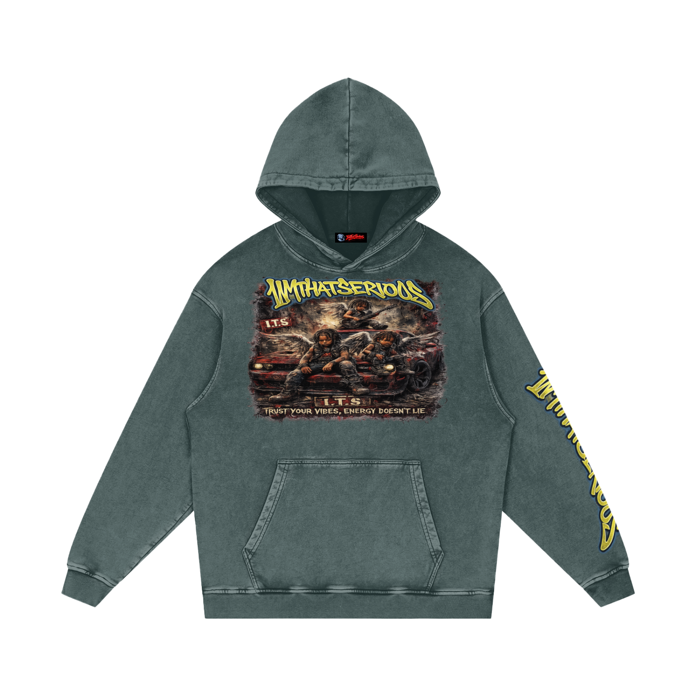 Snow Washed Loose Cotton Hoodi,Trust Your Vibe,Trust Your Vibe Men,Trust Your Vibe Men Hoodie,IMTHATSERIOUS,Men,Men Hoodie,Men Snow Washed Hoodie,Men Cotton Hoodie,Men Snow Washed Loose Hoodie