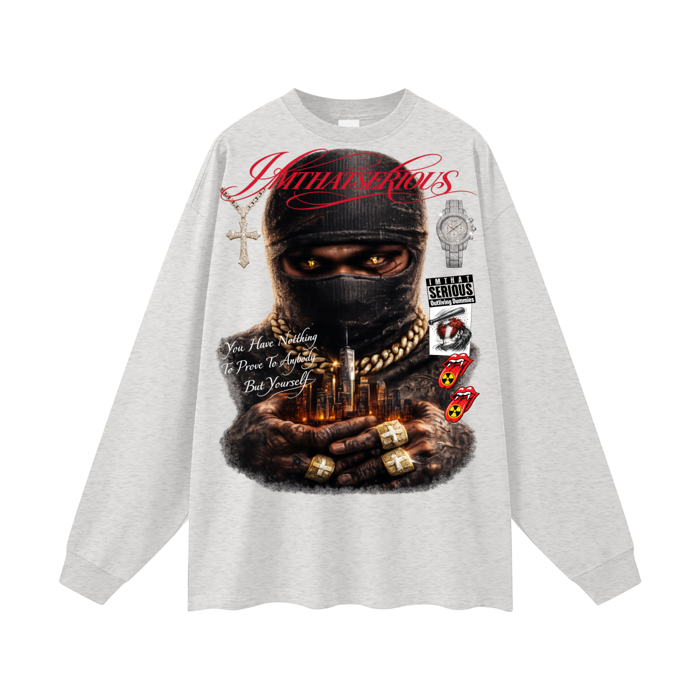 Hustlin' Oversized Long Sleeve,IMTHATSERIOUS,Men,Men Oversized Long Sleeve Tee,Hustlin Men,Hustlin Men Long Sleeve Tee